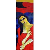 Abrar Ahmed, 12 x 36 Inch, Oil on Canvas, Figurative Painting, AC-AA-114